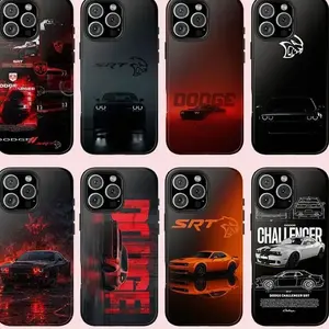 High-Performance Muscle Car Aesthetic Dodge Challenger SRT Graphic Two-In-One Film Case - Durable, Shock-Absorbing, and Trendy Protection - for iPhone17 16, 15, 14, 13, 12 Plus, Pro, Max, and Samsung S25-22 Perfect Birthday Gift for Friends