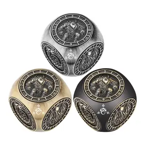 Dnd Fingertip Rotating Dice Set, Multi-Faced Game Dice, 7-In-1 Metal Dice Set with 3D Patterns, Dragon Logo Gift Box, Role-Playing Board Games Accessories
