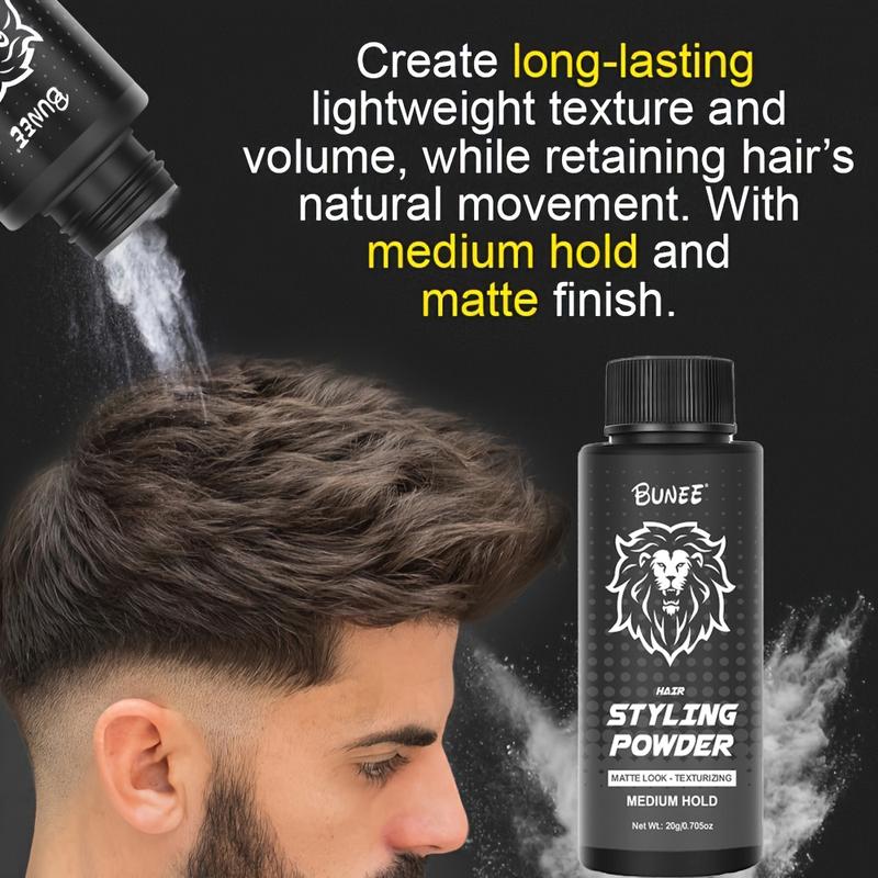 BUNEE 20g Hair Volumizer Powder Bottle Packaging with Texture Enhancement and Root Lifting Adds Messy Fashion Oil Absorbing Formula for All Day Freshness Creating Just Styled Look