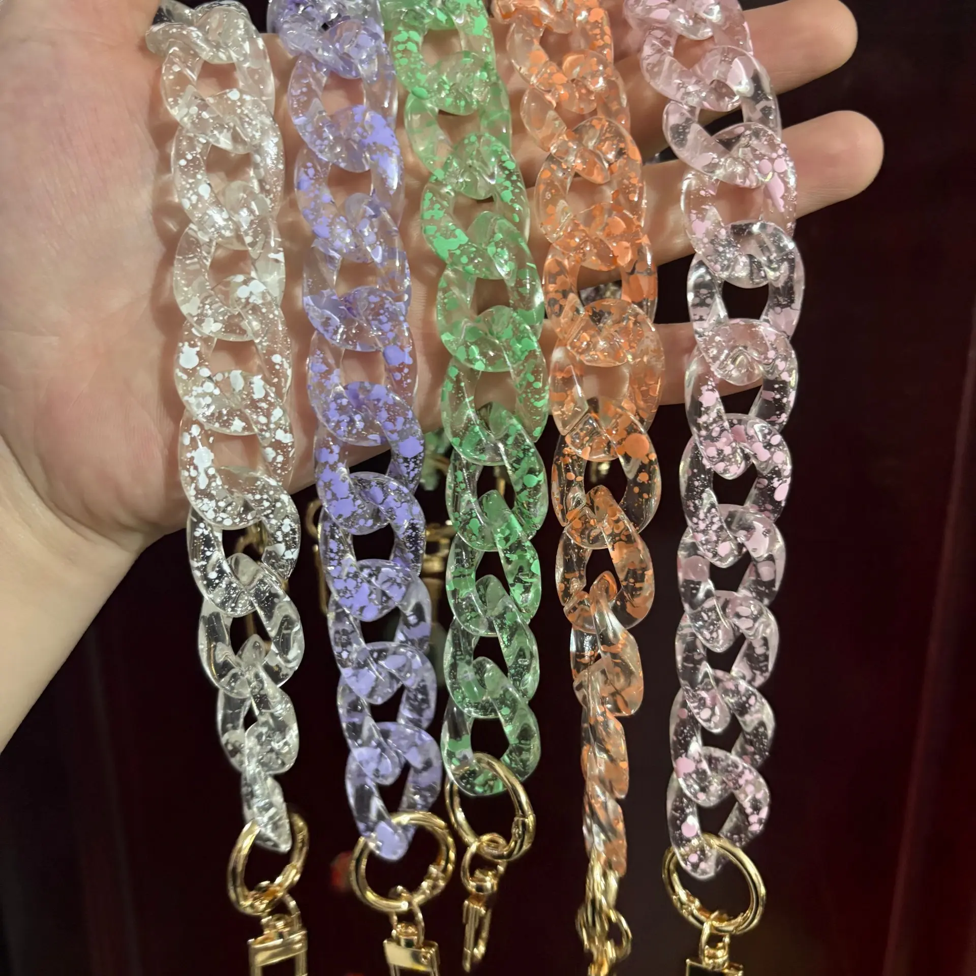 Sparkle Clear Acrylic Bag Chain Strap
