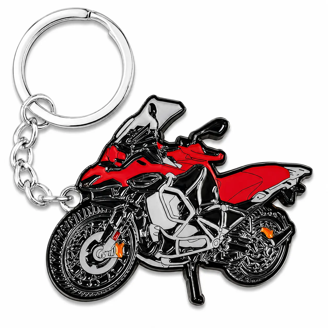 GS Motorcycle Keychain – Red Adventure Touring Bike Key Ring, Rider Accessory, Gift for Motorcycle Lovers