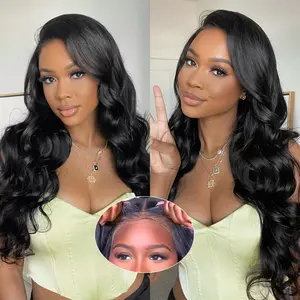 5x5 Glueless Wigs Human Hair Pre Plucked Pre Cut 28 Inch Body Wave Lace Front Wigs Human Hair 180% Put on And Go Glueless Wig For Black Women