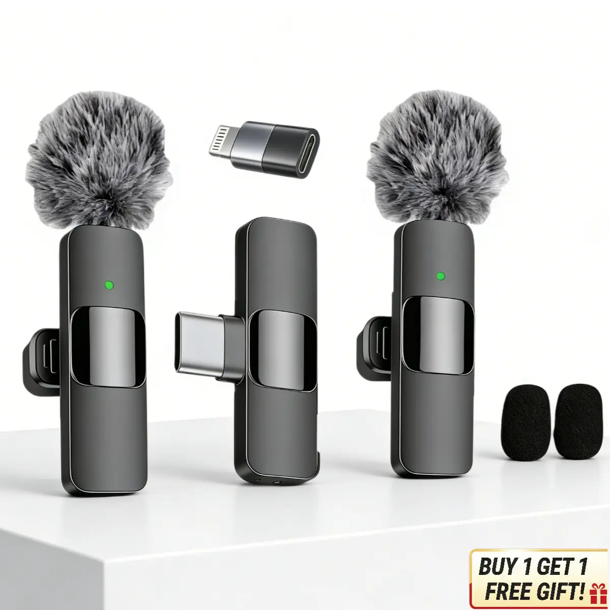 2-In-1 Wireless Mic| Portable Lavalier Microphone For Vlog, Live Stream & Recording