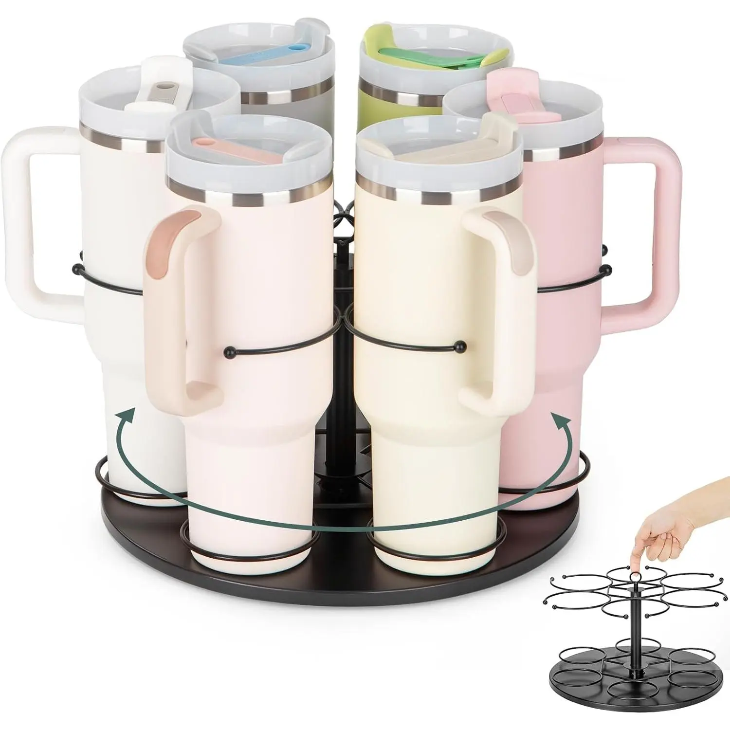 Upgraded Water Bottle Organizer  Stanley 40 oz/30 oz/20 oz,Rotating Stanley Cup Organizer Holder,Tumbler Holder Organizer, Easy to Install Kitchen Organizers and Storage  Stanley Cup Accessories