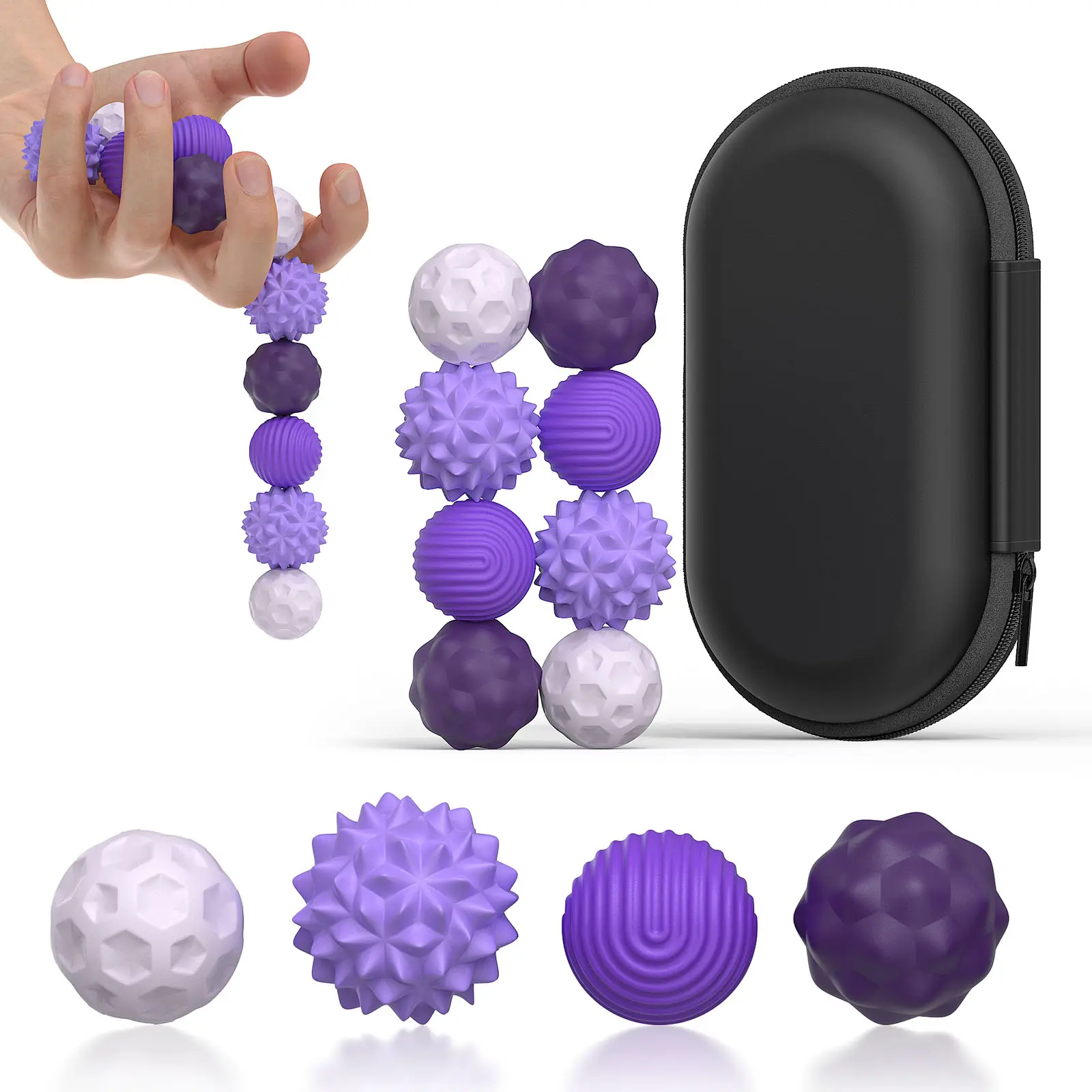 Silicone Magnetic Fidget Balls Silicone Ball Set 4/8 Counts/set Fidgeting Relax Decompression Toy Multifunction Assorted Colors, Stone for Adults Sensory Travel Toys for Calming,Stress,Autism and ADHD,Gifts for Kids Girls Boys