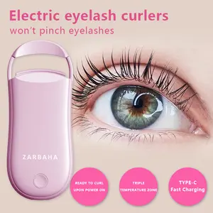 Heated eyelash curler -10 second heating, 3-second curling, mini anti scald design, equipped with thermal silicone pad, 24-hour long-lasting shaping, creating natural beautiful eyelashes, dual temperature control, Type-C charging