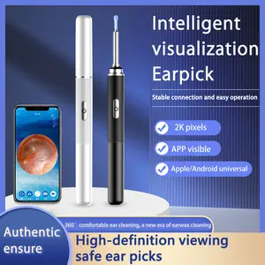 Dustproof Ear Wax Removal Kit with Camera Light,360° Wide Angle Ear Cleaning Tool,for iPhone & Android Phones