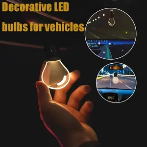 Luminescence Car Interior Pendant Light Mini 2D Flat Bulb Led Ambient Light Car Decors Accessories,Car Rearview Mirror Ornament Gift Unisex
