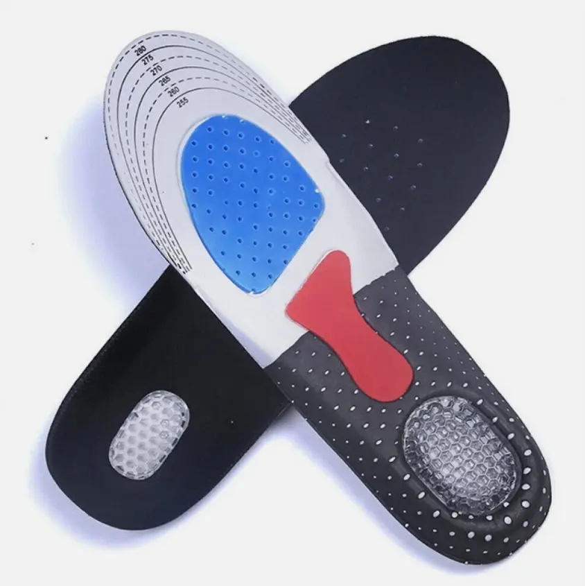 Men's Comfort Soft Gel Correction Sports Insoles, Ergonomic Arch Support, Thick Cushion Heel Pads, Shock-Resistant Running Shoe Inserts for Footwear Fatigue Relief During Sports