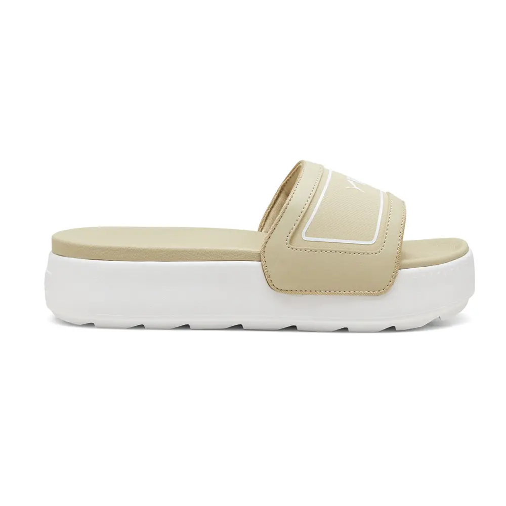 PUMA Womens Karmen Platform Slide Casual Sandals Casual Low Heel 1-2" - Beige