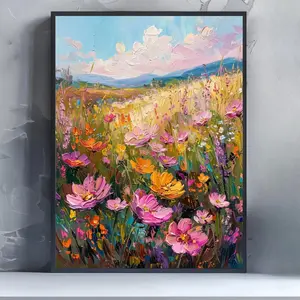 Fields Of Blooming Flowers Pattern DIY Diamond Arts Colorful Painting without Frame, 5D Diamond Arts Colorful Painting Kit, Wall Art Decor for Home