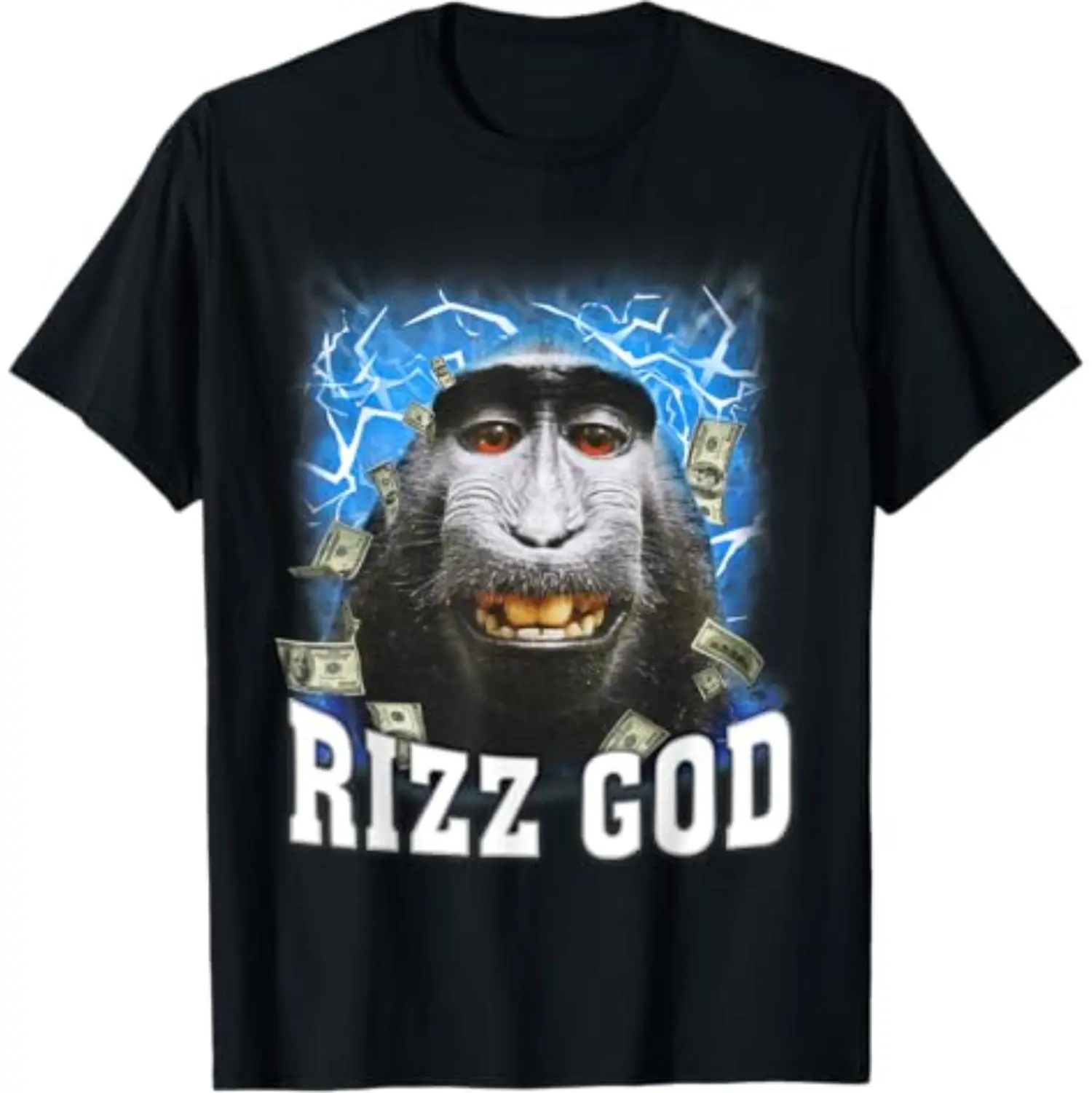 Rizz God Rizzler Hilarious Meme Graphic T-Shirt for Men & Women, 100% Cotton Casual Short Sleeve Round Neck Menswear Top, Shortsleeve, Tshirt, Streetwear, All Seasons