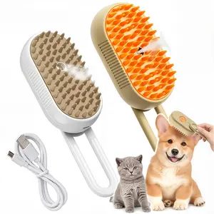 Pet Steam Brush,Cat Dog Hair Remover,Multifunctional Steam Cat Brush for Shedding,Silicone Pet Spray Hair Removal for Massage,Combing,Rechargeable Brushes for Grooming adjustable steamy cleaning hair remover tool clean brush comb.
