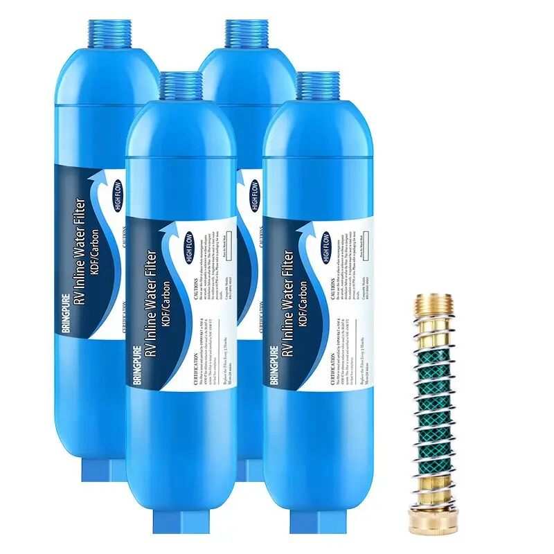 4 Pcs RV Inline Water Filter,NSF 42/372 Certified, Reduce Chlorine, Odor, Taste, Rust and Fluoride in Drinking Water, Dedicated for RVs and Marine