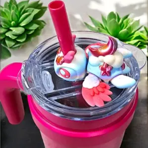 Turtle Straw Buddies Assorted 3D Printed Straw Buddy - Compatible with Most Straws - Cute Tumbler Accessories for Kids - Fun & Functional Drinkware