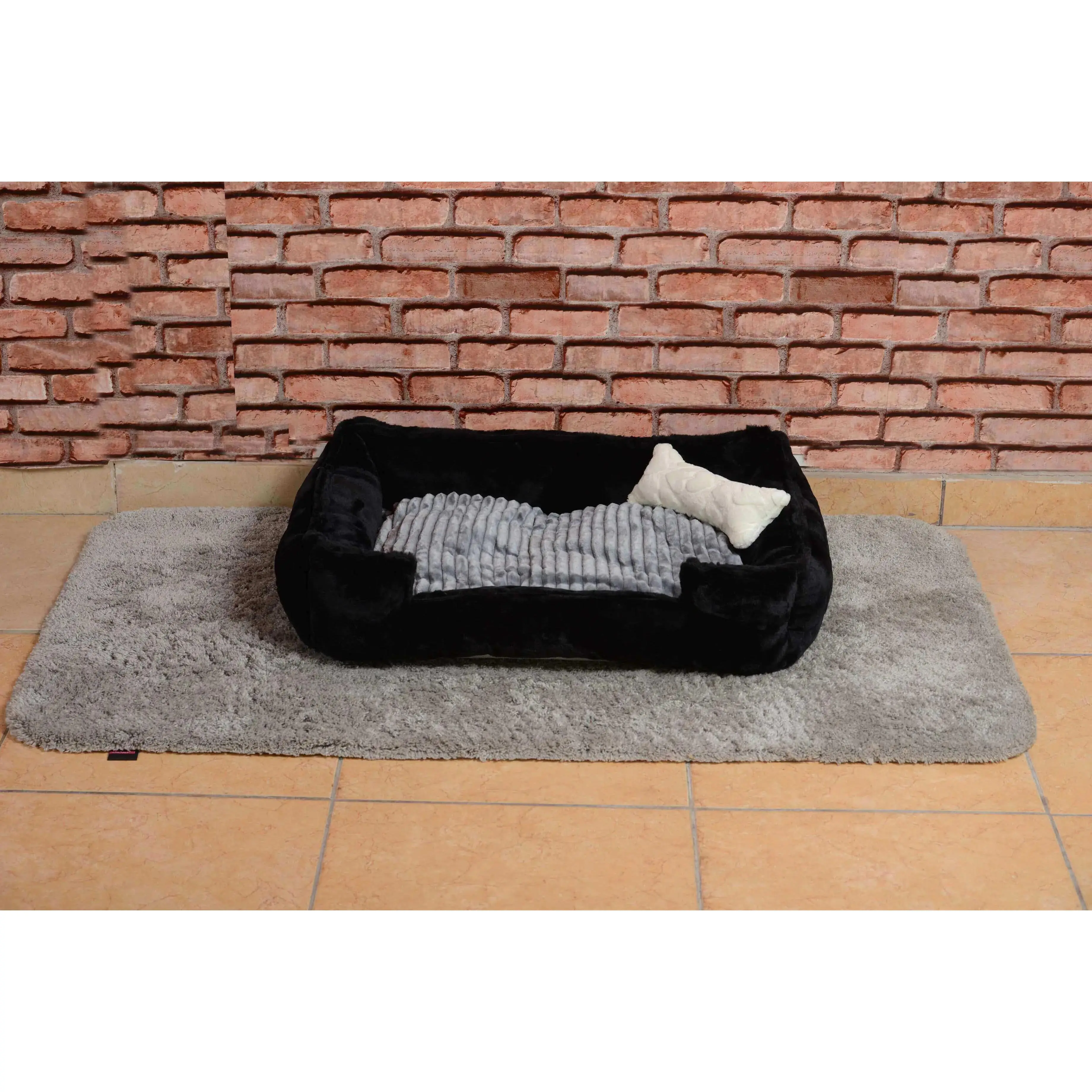 Cookie Pet Filled Cat Dog Nest, 70X50Cm, Black Gray