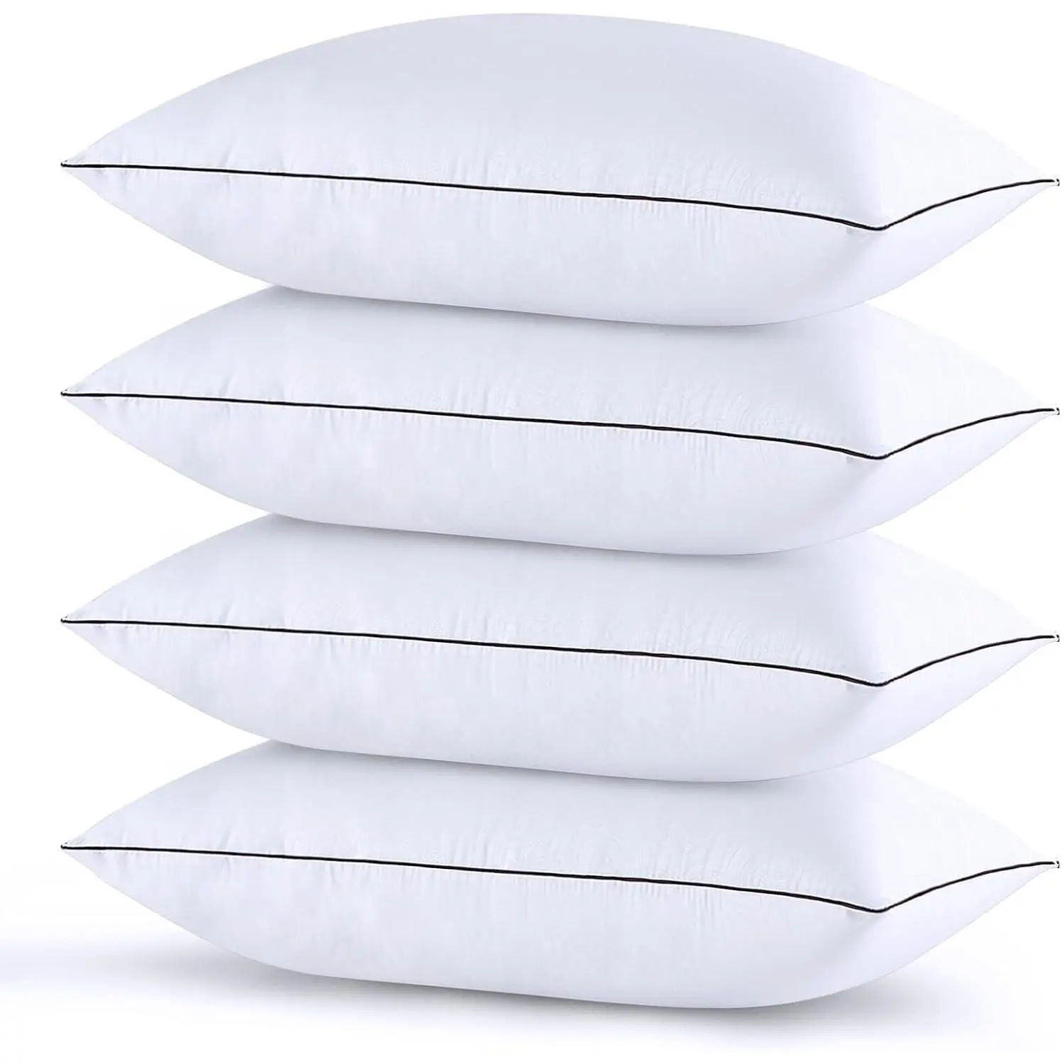 Pillows Standard Size Set of 4, Bed Pillows Set of 4, Down Alternative Luxury Hotel Pillows for Sleeping and for Side and  Sleepers