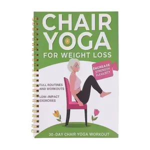 Chair Yoga Slimming 30-Day Plan Book, Low Impact Yoga Tutorial, Whole Body Workout, Enhances Strength and Flexibility, Ideal for Middle Aged, Office Workers, Mother's Day Gift