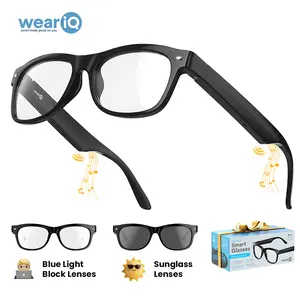 WeariQ Blue Light Blocking Smart Glasses & Smart Sunglasses ,AI Bluetooth Translation Smart Glasses-Supports Google Translate & ChatGPT, Built-in Mic & Speakers, HD Calling, 10H Music, Wireless Wearable,For Sports&Travel,Digital Eye Strain Relief,Driving