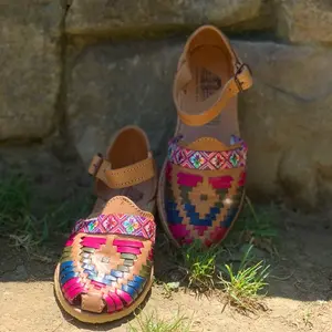 Colorful Womens Mexican Handmade Leather Huaraches Sandals All Sizes Boho- Hippie Vintage