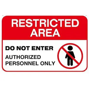 8x12 in Aluminium Restricted Area Sign - Playful Tone Do Not Enter Metal Plaque for Garage, Home Decor