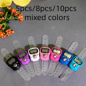 6pcs Lightweight Simple Ring Multi-Color Electronic Counter, One Click Counting & Reset, Elastic Design, Suitable for Daily Islamic Prayer