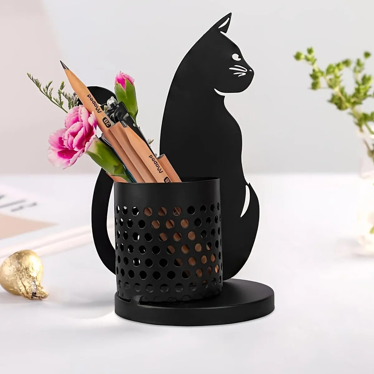 Cat Design Pen Holder, Cute Cat Design Pen Holder, Desk Organizer for Office, Pencil Holder for Desk, Desk Accessories for Home Office