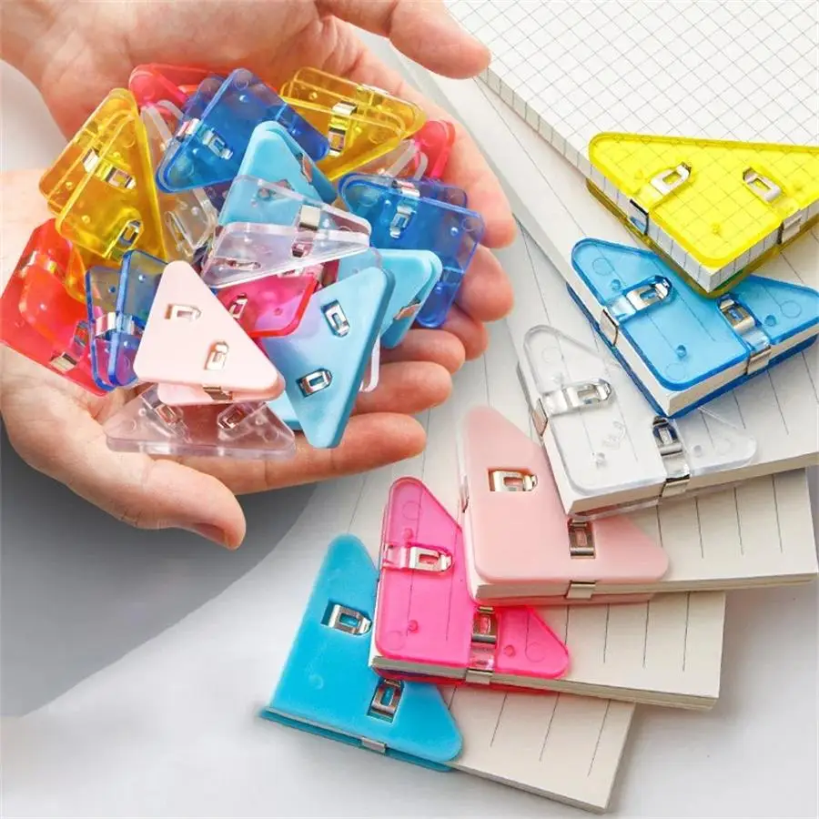 Triangle Shaped Paper Clip, 10pcs/set Multifunctional Document Clip, Prevent Books Curling Book Darts for Students, Girly Office Supplies, Birthday Gi