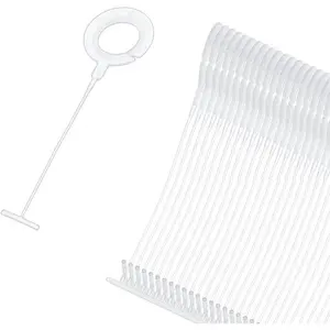 1000 Pcs Plastic J Hook Clothing Tagging Fasteners for Tag Label, 2 inch (Clear)