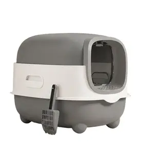 Modern Cat Litter Box - Detachable Divider, Easy-to-Clean Design, Less Mess for Cat Owners