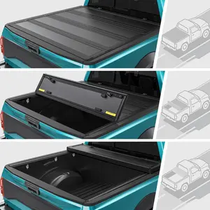 5.8ft Bed Low-Profile Hard Quadfold Truck Bed Tonneau Cover Fits for 2019-2025 Chevrolet Silverado GMC Sierra 1500 w/o Multi-Flex Tailgate
