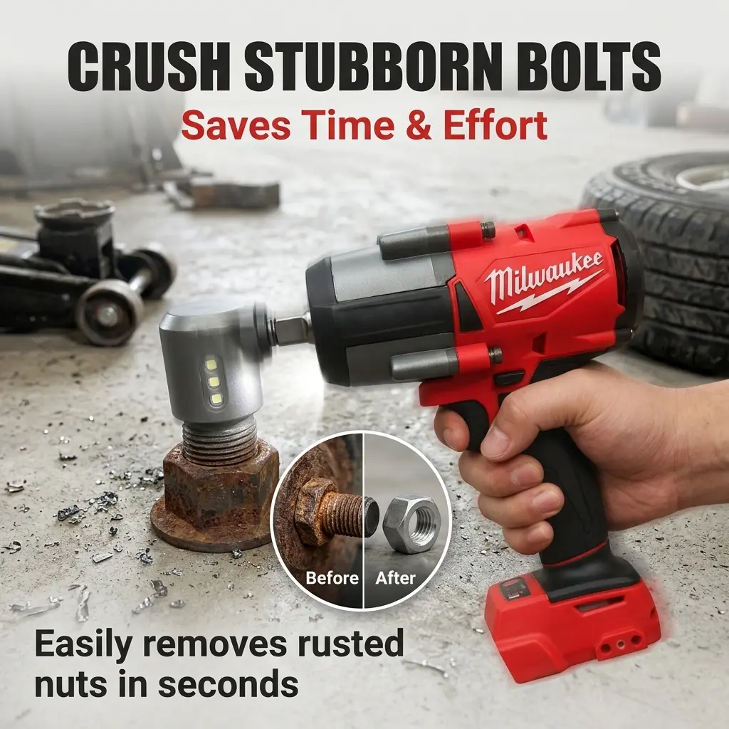 Milwaukee M18 Cordless Brushless Impact Wrench, 1000Nm, 1/2 Inch Friction Ring Anvil, 4-Mode Drive Control, Auto Shut Off, Bolt Removal Mode, Triple Surround LED, Redlink Plus Intelligent Protection, Anti-Vibration Rubber Handle, Cordless Power Tools, Cor