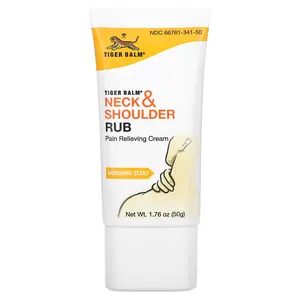 Tiger Balm Neck & Shoulder Rub, Pain Relieving Cream, Vanishing Scent, 1.76 oz (50 g)