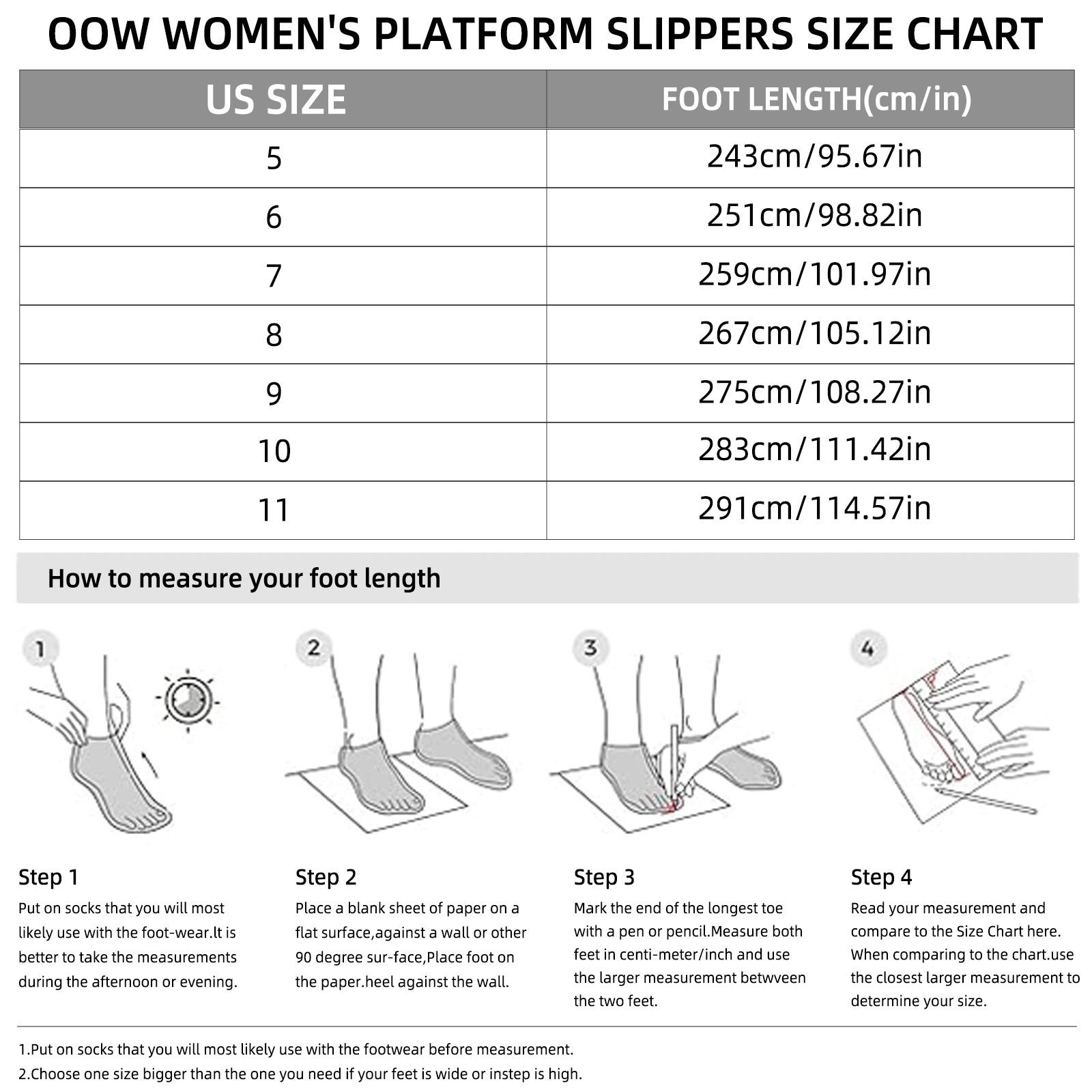 OOW Fuzzy Platform Slippers for Women - Women's Casual Winter House Slippers - Brown, Faux Fur & Shearling Blend - Women's Size