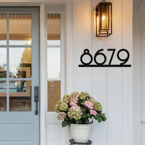 Metal House Number Sign: Powder Coated Steel Outdoor Address Plaque
