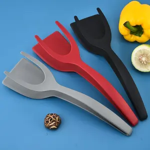 Fried Egg 2 in 1 Flip Spatula Grip Egg Turners,Nylon Grip and Flip Spatula Tongs Spatula Pancake Fish French Toast Omelet Making Spatula Tongs Kitchen Cooking Tool