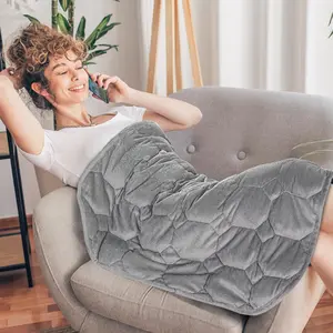 Weighted Lap Blanket 7lbs for Adults, Small Weighted Blanket Throw for Napping, Relaxation, Calming and Travel,  Friendly & Machine Washable for -Season Sleeping, Grey 24x29 inches