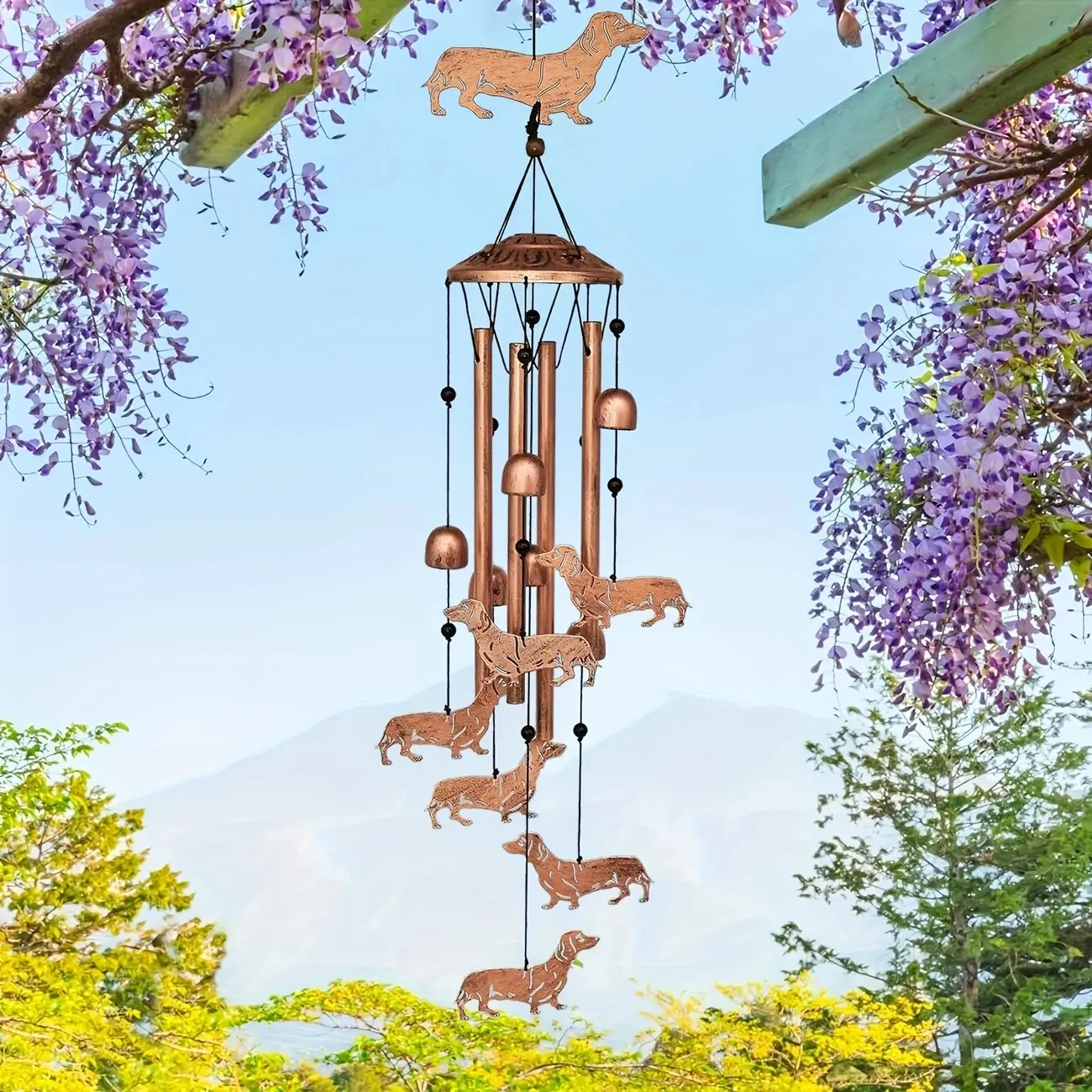 Outdoor Wind Chime Gift for Men Women, Mother Grandmother Wife Friend Birthday Memorial Present, Outdoor Patio Home Lawn Porch Yard Garden Decoration, Iron Wind Chime, Garden Accessories, Outdoor Garden Accessory