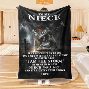 1PC Blanket for my niece, female warrior knight templar throw blanket, best niece birthday gift, graduation gift, Christmas gift blanket, holiday gift blanket for all seasons