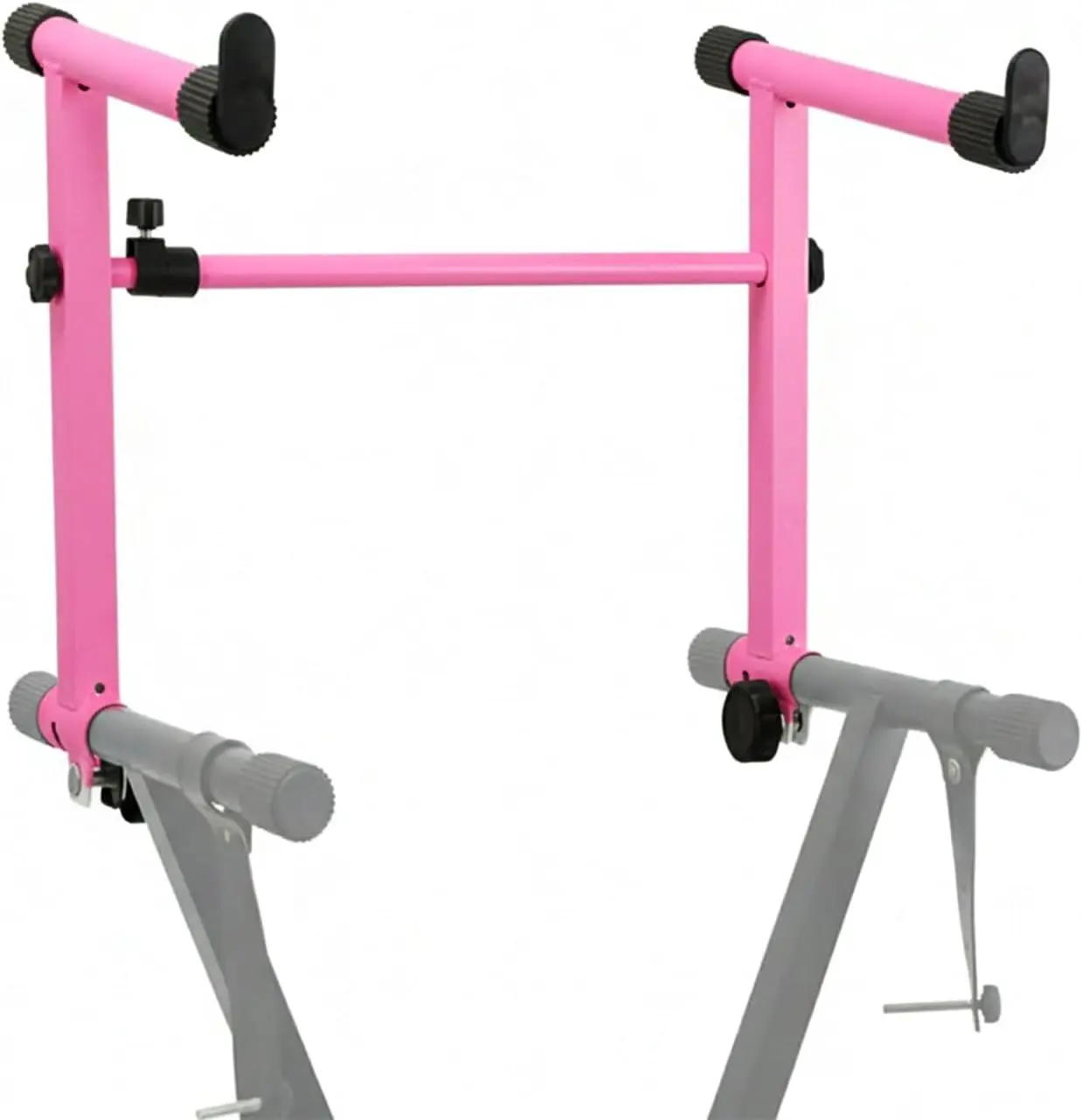 5 CORE 2 Tier Keyboard Stand Attachment Adjustable Electric Digital Piano Stand Support 54 - 88 Key Music Key Boards Rack Holder Music Instrument Accessories Pink