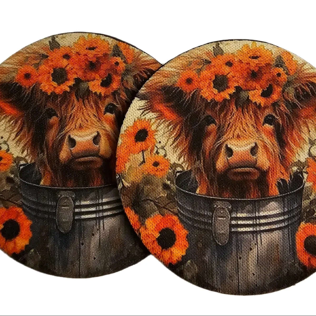sunflower car coasters 2 pack variety to choose from.