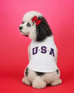 Star-Spangled Pup Tee White USA Dog Shirt