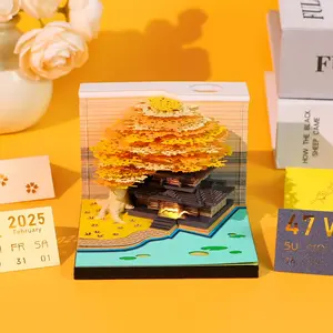 3D Memo Pad Custom Calendar Love Tree House Notepad Paper Bookmark Pen Holder For Desk Acrylic Box Gift Kawaii Stationery Items Digital