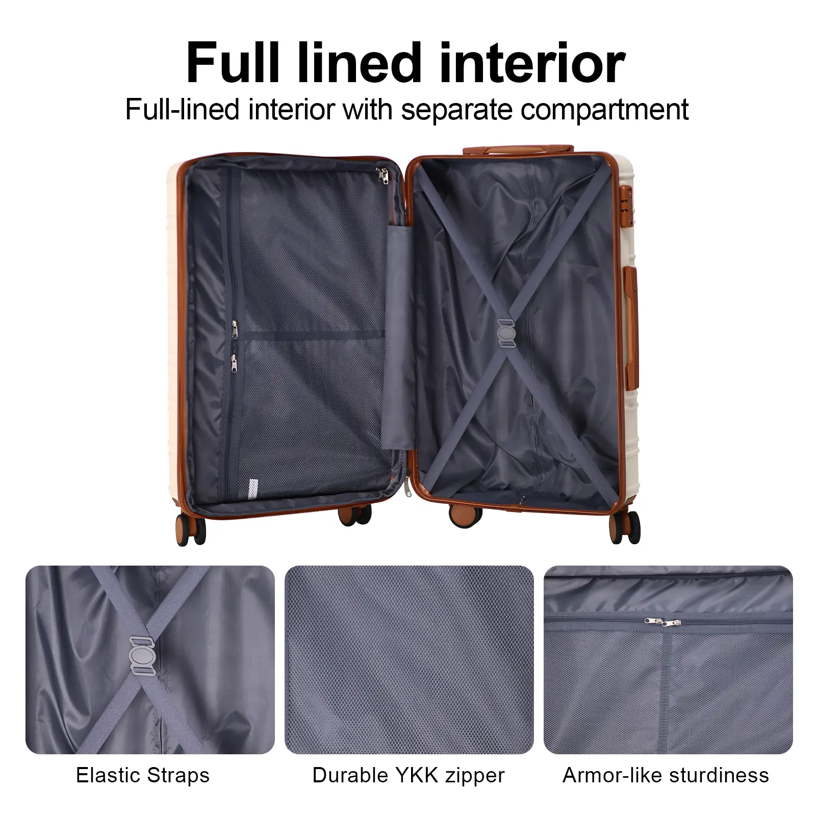 AAIVV 4-Piece Lightweight Expandable Rolling Luggage Set, ABS