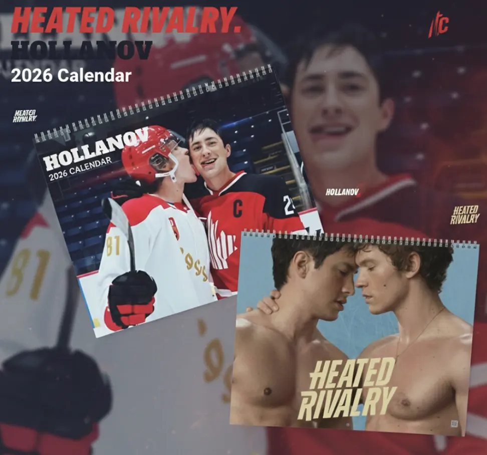 Hollanov 2026 Calendar, Hollander and Rozanov 2026 Calendar, Heated Rivalry Fan Merch, Hudson Williams and Connor Storrie
