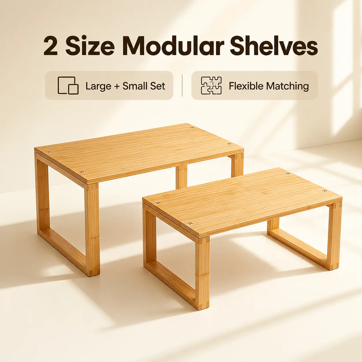 2-Tier Adjustable Stackable Corner Shelf Organizer for Countertop, Kitchen Storage Rack & Spice Rack; Fits Kitchen Counter, Coffee Station, Above Sink, Bathroom, Vanity & Corner Cabinet Spaces