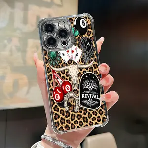 Leopard Print Western Skull and Lucky 8 Ball Phone Case， Boho Retro Style for iPhone 17 16 15 14 13 12 11 Plus Pro Max. g6