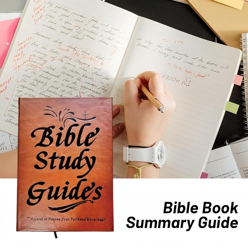 66-page Bible Study Guide, Daily Devotional Journal Strengthens Faith, Ideal for Personal Group Study and Prayer, Notebook,Christian Gift (A5, PU Leather Cover)