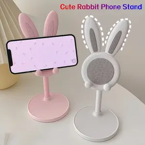 Adjustable Height Phone Stand, Plastic Desktop Holder with Non-Slip Pad, Portable Extendable Smartphone Support, Compatible with All Phones