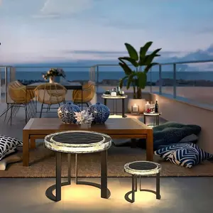 OUTDOOR SOLAR POWER LED GARDEN TABLE OUTDOOR SOLAR POWER LED GARDEN TABLE